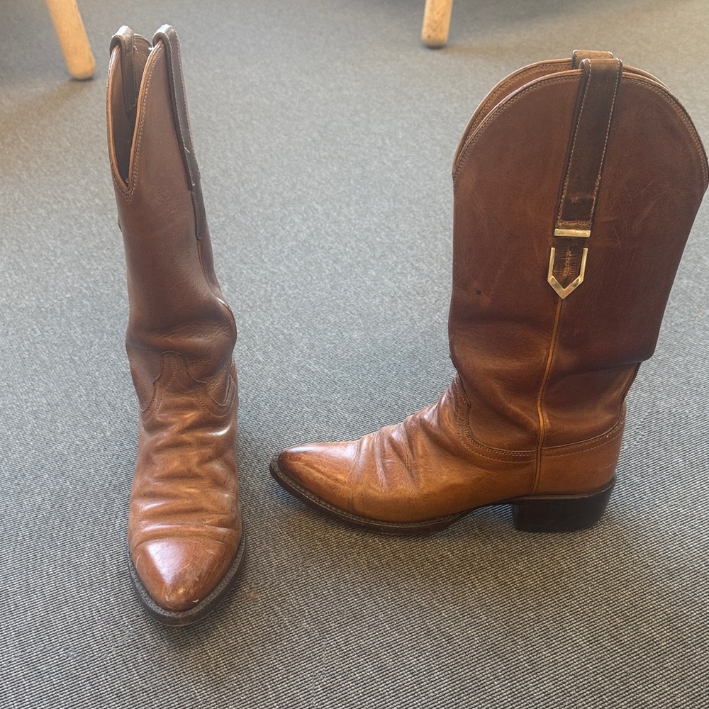 Lucchese Brown Leather Cowboy Boots